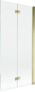 Mexen Mist vanová zástěna dvoukřídlá pravá 90 x 150 cm, transparentní, zlatá - 8A9-090-002-50-00-P