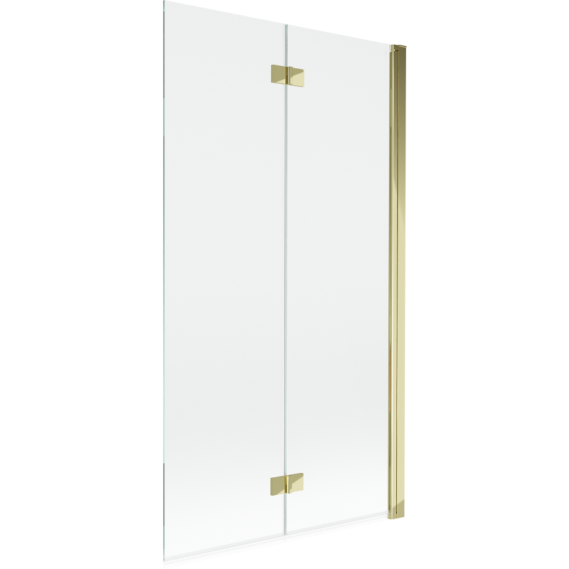 Mexen Mist vanová zástěna 2-dílný pravý 100 x 150 cm, průhledný, zlatý - 8A9-100-002-50-00-P