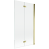 Mexen Mist vanová zástěna 2-dílný pravý 100 x 150 cm, průhledný, zlatý - 8A9-100-002-50-00-P