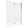 Mexen Mist sprchová zástěna 2-dvéřová pravá 130 x 150 cm, transparentní, zlatá - 8A9-130-002-50-00-P