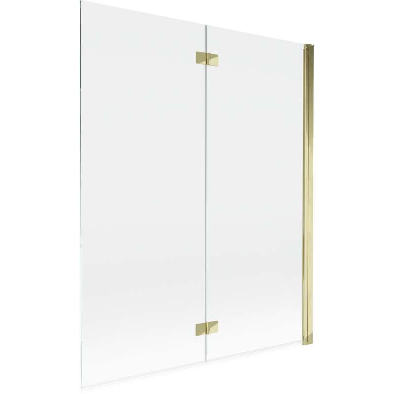 Mexen Mist vanová zástěna 2dílná pravá 140 x 150 cm, transparentní, zlatá - 8A9-140-002-50-00-P