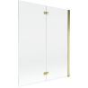 Mexen Mist vanová zástěna 2dílná pravá 140 x 150 cm, transparentní, zlatá - 8A9-140-002-50-00-P