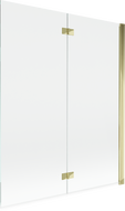 Mexen Mist vanová zástěna 2dílná pravá 140 x 150 cm, transparentní, zlatá - 8A9-140-002-50-00-P