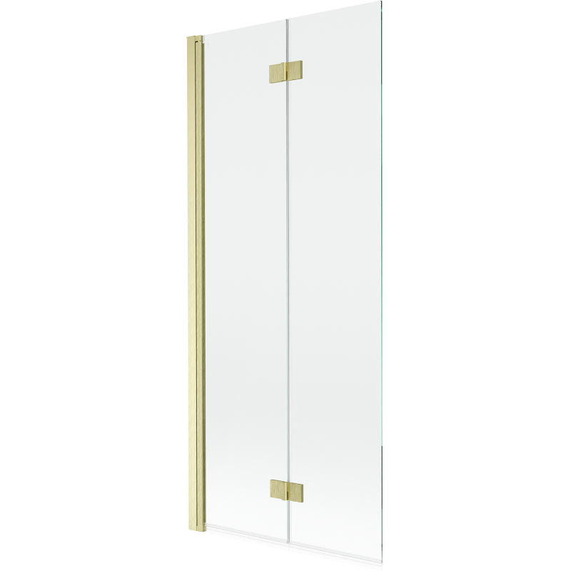 Mexen Mist vanová zástěna dvoudílná levá 80 x 150 cm, transparentní, zlatá kartáčovaná - 8A9-080-002-55-00-L