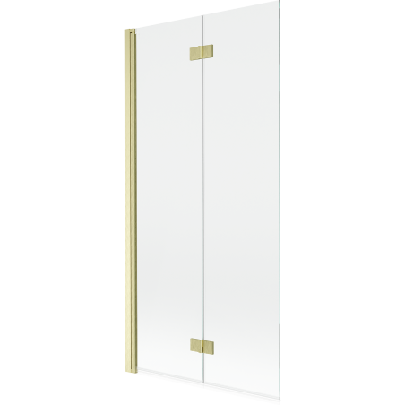Mexen Mist vanová zástěna dvoukřídlá levá 90 x 150 cm, průhledná, zlatá kartáčovaná - 8A9-090-002-55-00-L