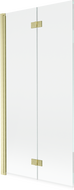 Mexen Mist vanová zástěna dvoukřídlá levá 90 x 150 cm, průhledná, zlatá kartáčovaná - 8A9-090-002-55-00-L