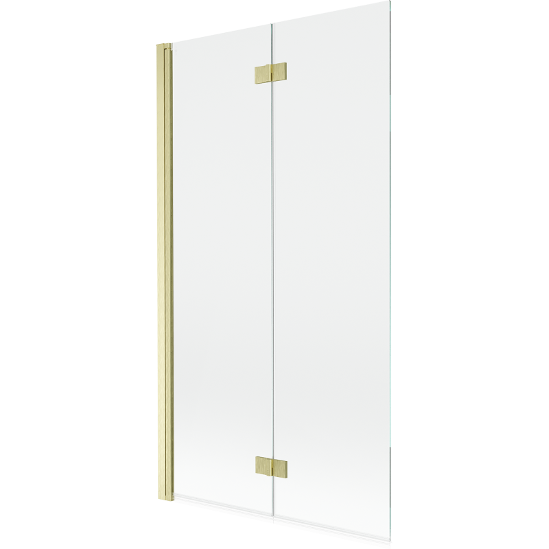 Mexen Mist vanová zástěna 2-křídlová levá 100 x 150 cm, transparentní, zlatá kartáčovaná - 8A9-100-002-55-00-L