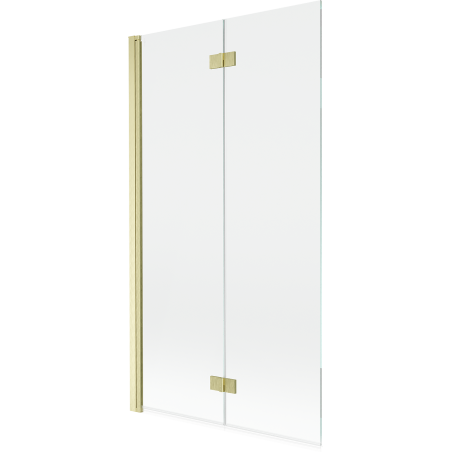 Mexen Mist vanová zástěna 2-křídlová levá 100 x 150 cm, transparentní, zlatá kartáčovaná - 8A9-100-002-55-00-L