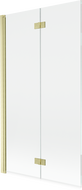 Mexen Mist vanová zástěna 2-křídlová levá 100 x 150 cm, transparentní, zlatá kartáčovaná - 8A9-100-002-55-00-L
