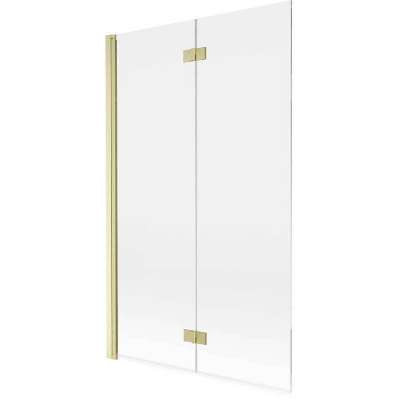 Mexen Mist vanová zábrana 2-křídlová levá 110 x 150 cm, transparentní, zlatá kartáčovaná - 8A9-110-002-55-00-L