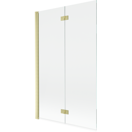 Mexen Mist vanová zábrana 2-křídlová levá 110 x 150 cm, transparentní, zlatá kartáčovaná - 8A9-110-002-55-00-L