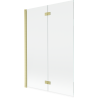 Mexen Mist dvoukřídlé vanové dveře levé 120 x 150 cm, transparentní, zlatý kartáčovaný - 8A9-120-002-55-00-L