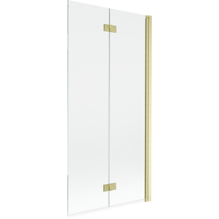 Mexen Mist sprchová zástěna dvoukřídlá pravá 90 x 150 cm, transparentní, zlatá kartáčovaná - 8A9-090-002-55-00-P