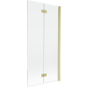 Mexen Mist sprchová zástěna dvoukřídlá pravá 90 x 150 cm, transparentní, zlatá kartáčovaná - 8A9-090-002-55-00-P
