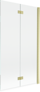 Mexen Mist sprchová zástěna 2-křídlá pravá 100 x 150 cm, transparentní, zlatý kartáčovaný - 8A9-100-002-55-00-P