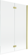 Mexen Mist vana paraván 2-křídlový pravý 120 x 150 cm, transparentní, kartáčovaný zlatý - 8A9-120-002-55-00-P