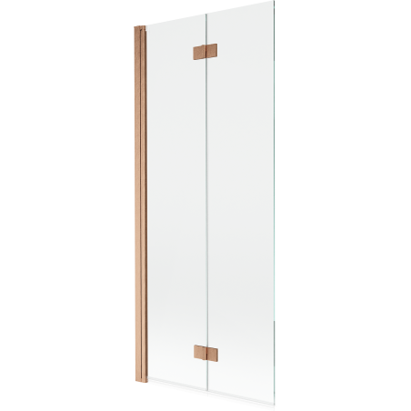 Mexen Mist vanová zástěna 2dveřová levá 80 x 150 cm, transparentní, broušená měď - 8A9-080-002-65-00-L