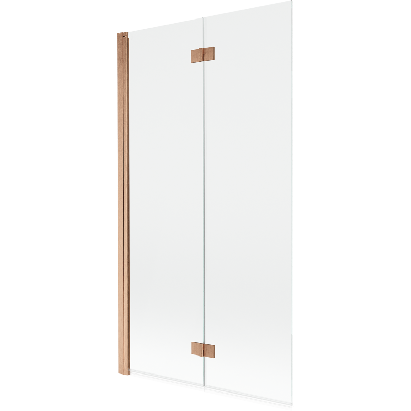 Mexen Mist sprchová zástěna dvoukřídlá levá 100 x 150 cm, transparentní, kartáčovaná měď - 8A9-100-002-65-00-L