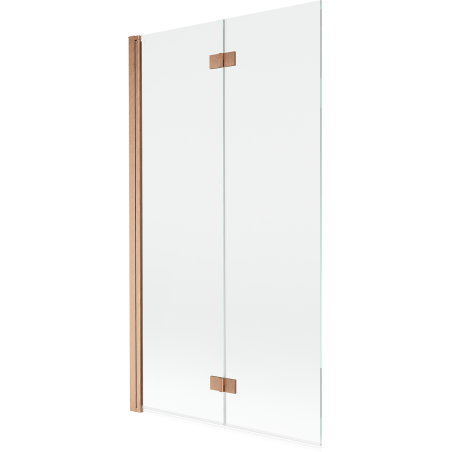 Mexen Mist sprchová zástěna dvoukřídlá levá 100 x 150 cm, transparentní, kartáčovaná měď - 8A9-100-002-65-00-L