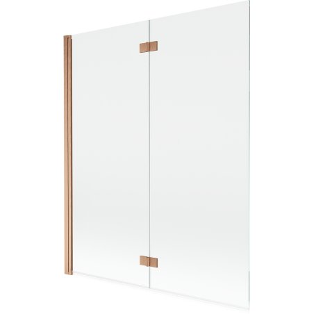 Mexen Mist vanová zástěna 2dílná levá 140 x 150 cm, transparentní, kartáčovaná měď - 8A9-140-002-65-00-L