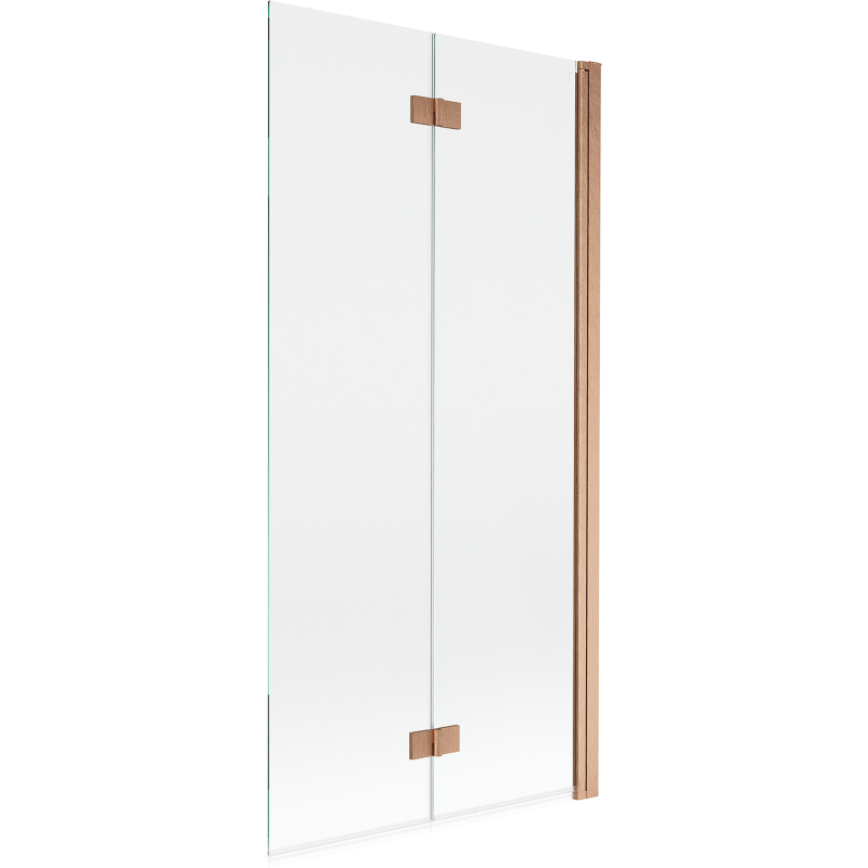 Mexen Mist sprchový závěs 2-křídlý pravý 90 x 150 cm, transparentní, kartáčovaná měď - 8A9-090-002-65-00-P