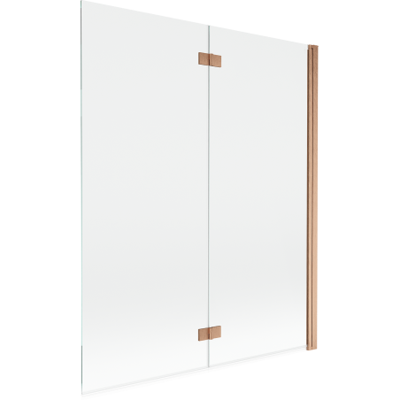 Mexen Mist dvoukřídlá sprchová stěna, pravá, 140 x 150 cm, průhledná, kartáčovaná měď - 8A9-140-002-65-00-P