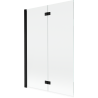 Mexen Mist skleněná zástěna do vany 2-křídlová levá 120 x 150 cm, transparentní, černá - 8A9-120-002-70-00-L