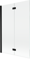 Mexen Mist skleněná zástěna do vany 2-křídlová levá 120 x 150 cm, transparentní, černá - 8A9-120-002-70-00-L
