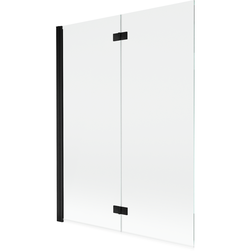 Mexen Mist vanová zástěna dvoukřídlá levá 130 x 150 cm, čirá, černá - 8A9-130-002-70-00-L