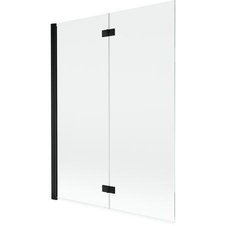 Mexen Mist vanová zástěna dvoukřídlá levá 130 x 150 cm, čirá, černá - 8A9-130-002-70-00-L
