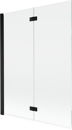 Mexen Mist vanová zástěna dvoukřídlá levá 130 x 150 cm, čirá, černá - 8A9-130-002-70-00-L