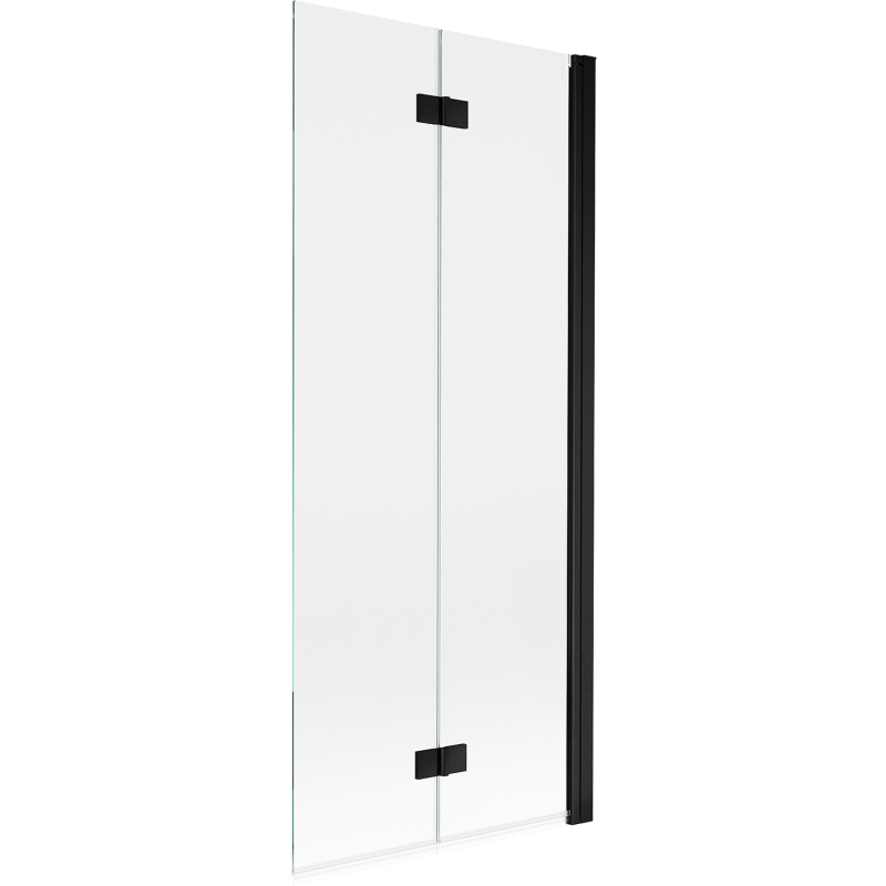 Mexen Mist dvoudílná sprchová zástěna pravá 80 x 150 cm, průhledná, černá - 8A9-080-002-70-00-P