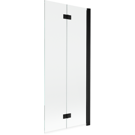 Mexen Mist dvoudílná sprchová zástěna pravá 80 x 150 cm, průhledná, černá - 8A9-080-002-70-00-P