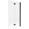 Mexen Mist vanová zástěna 2-dílná pravá 100 x 150 cm, průhledná, černá - 8A9-100-002-70-00-P