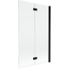 Mexen Mist vanová zástěna 2-křídlová pravá 110 x 150 cm, transparentní, černá - 8A9-110-002-70-00-P