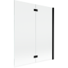 Mexen Mist sprchová zástěna 2-křídlová pravá 140 x 150 cm, transparentní, černá - 8A9-140-002-70-00-P