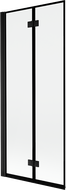 Mexen Mist vana zástěna, 2-křídlová, levá, 80 x 150 cm, černý rám, černá - 8A9-080-002-70-70-L