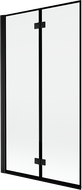 Mexen Mist vanová zástěna dvoukřídlá levá 100 x 150 cm, černý rám, černá - 8A9-100-002-70-70-L