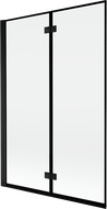 Mexen Mist vanová zástěna 2-křídlová levá 120 x 150 cm, černý rám, černá - 8A9-120-002-70-70-L