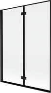 Mexen Mist vanová zástěna 2-křídlová levá 130 x 150 cm, černý rám, černá - 8A9-130-002-70-70-L