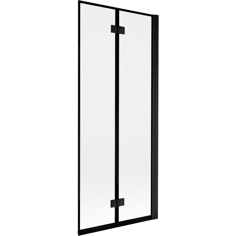 Mexen Mist vanová zástěna 2křídlá pravá 80 x 150 cm, černý rám, černá - 8A9-080-002-70-70-P