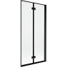 Mexen Mist sprchová zástěna 2-křídlová pravá 90 x 150 cm, černý rám, černá - 8A9-090-002-70-70-P