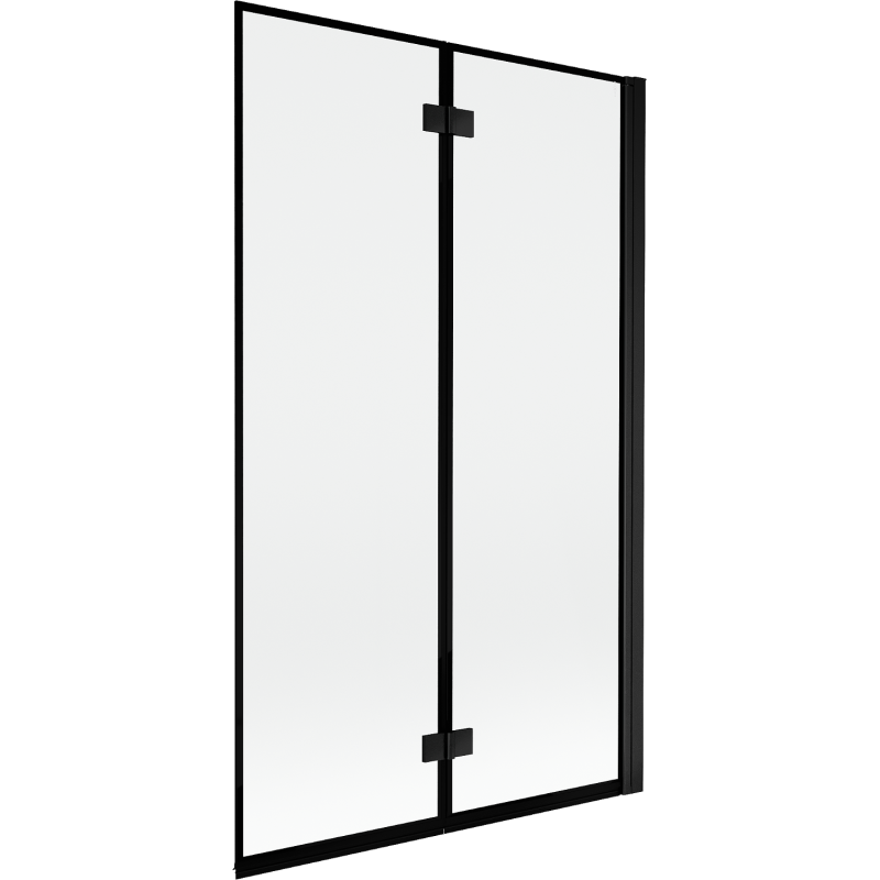 Mexen Mist vanová zástěna 2-křídlová pravá 110 x 150 cm, černý rám, černý - 8A9-110-002-70-70-P