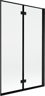 Mexen Mist vanová zástěna 2-křídlová pravá 110 x 150 cm, černý rám, černý - 8A9-110-002-70-70-P