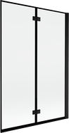 Mexen Mist vanová zástěna dvoudveřová pravá 120 x 150 cm, černý rám, černá - 8A9-120-002-70-70-P