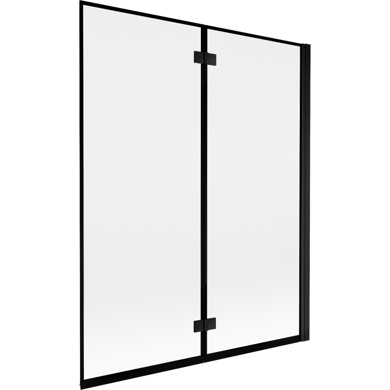Mexen Mist vanová zástěna 2-křídlová pravá 140 x 150 cm, černý rám, černá - 8A9-140-002-70-70-P