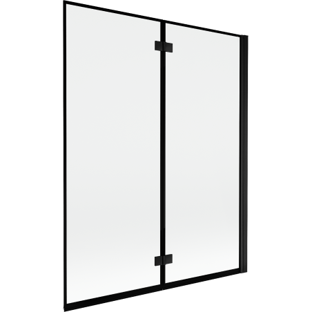 Mexen Mist vanová zástěna 2-křídlová pravá 140 x 150 cm, černý rám, černá - 8A9-140-002-70-70-P