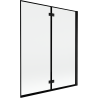 Mexen Mist vanová zástěna 2-křídlová pravá 140 x 150 cm, černý rám, černá - 8A9-140-002-70-70-P