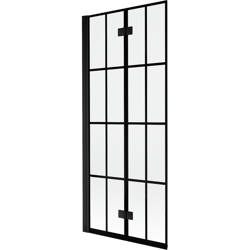 Mexen Mist sprchová stěna 2-dveřová levá 80 x 150 cm, černá mřížka, černá - 8A9-080-002-70-77-L