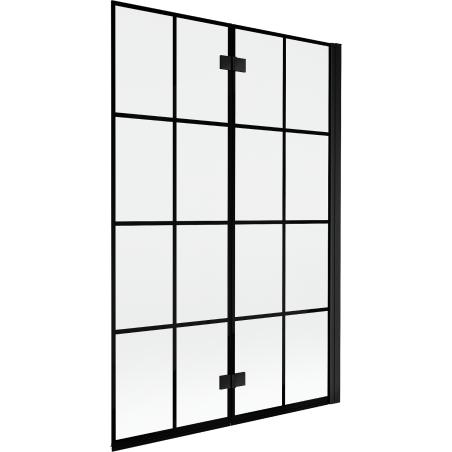Mexen Mist sprchová zástěna 2-křídlová pravá 120 x 150 cm, černá mřížka, černá - 8A9-120-002-70-77-P